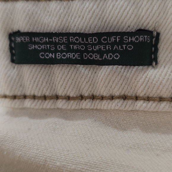 #631 wild fable Cream High-Rise Denim Shorts with Contrast Stitching - Picture 5 of 8